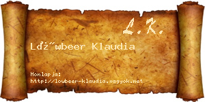 Löwbeer Klaudia névjegykártya